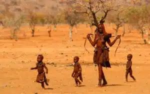 safari namibie femme enfants